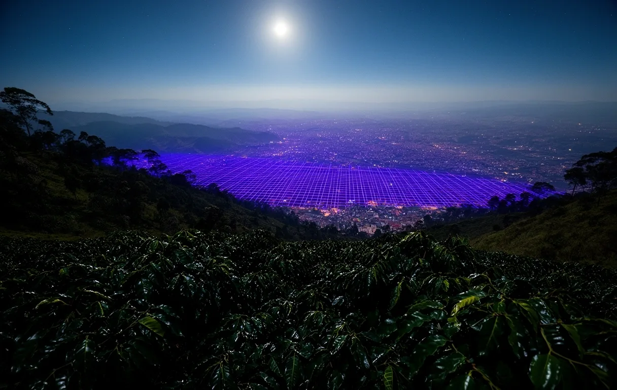Medellín de noche vista desde el campo